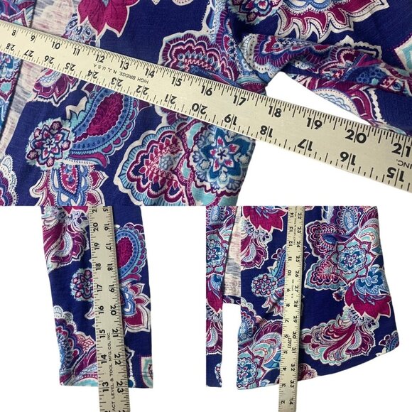 Chico's Long Sleeve Outline Floral Open Front Cardigan Sweater Sz 0 (Small 4-6) - Picture 7 of 9